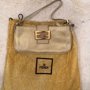 Fendi Gold/Beige Pochette Bag